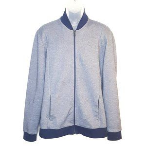 Alfani Men's Long Sleeve Full Zip Athletic Track Jacket Color: Blue Size: Large.